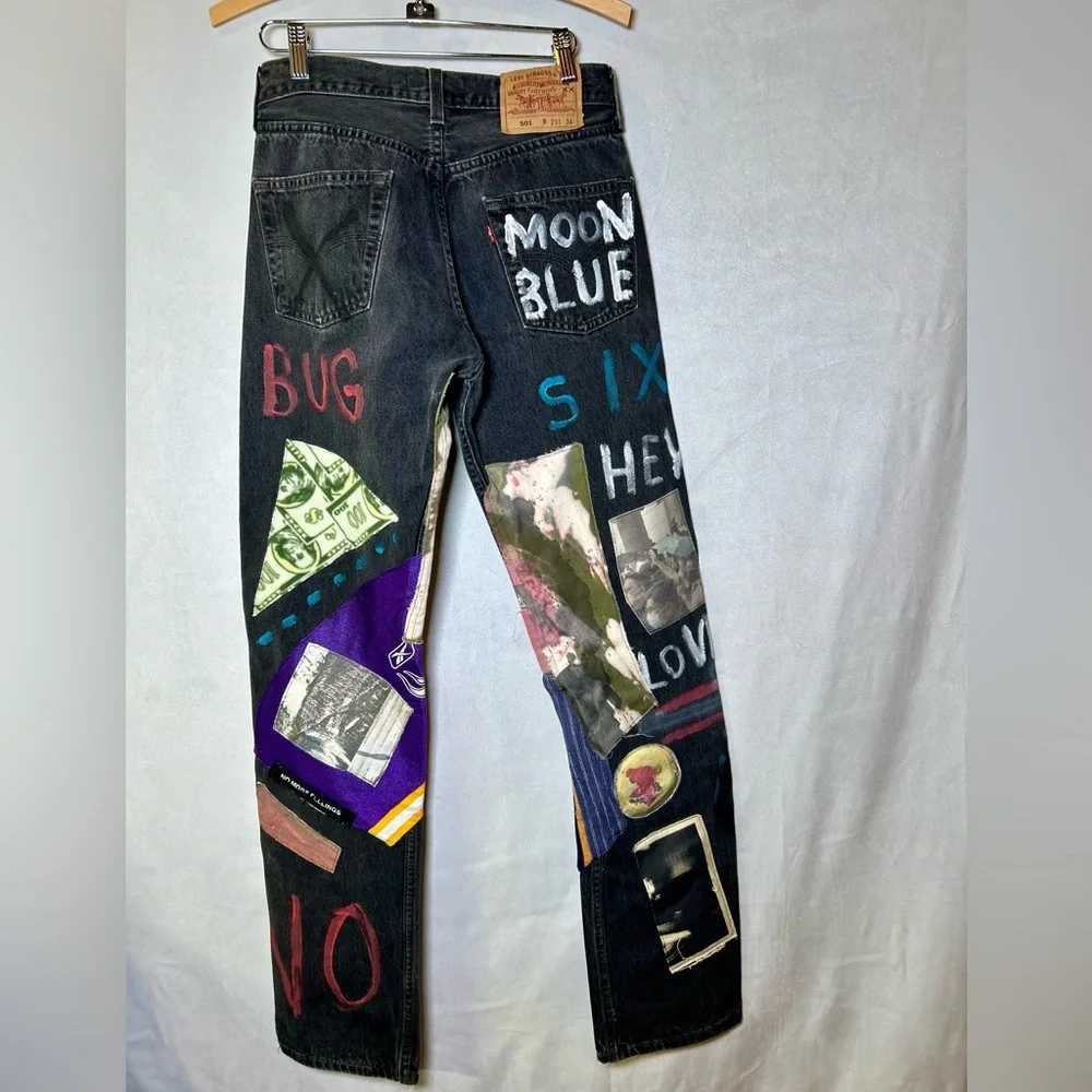 Guernika Levi’s 501 Hand-Painted Jeans Reworked Art Denim Collectible 29x34 RARE - Picture 16 of 16
